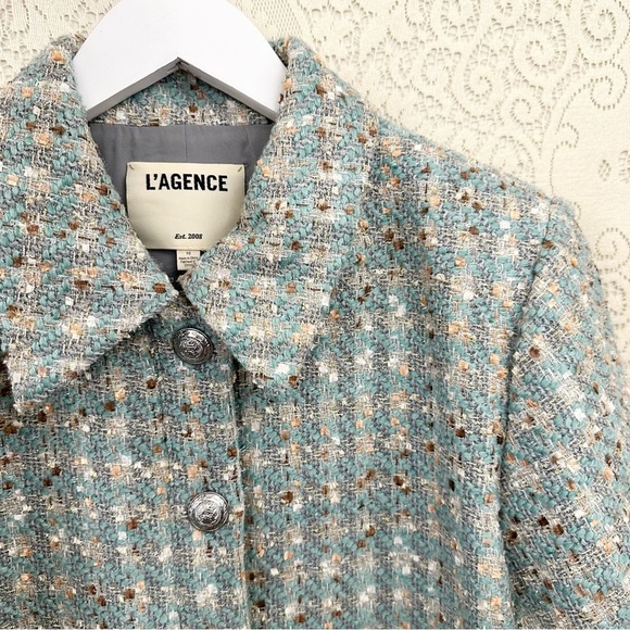 L'Agence Bridges Cropped Metallic Tweed Jacket - Picture 10 of 16